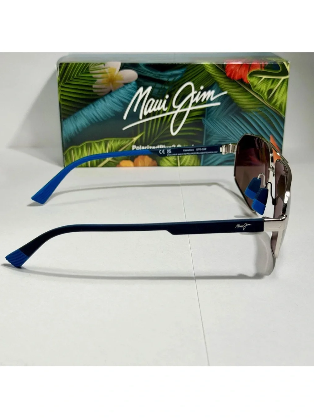 MAUI JIM KEAWAWA MJ 620-17 DUAL MIRROR BLUE SILVER AVIATOR SUNGLASSES EXCLUSIVE